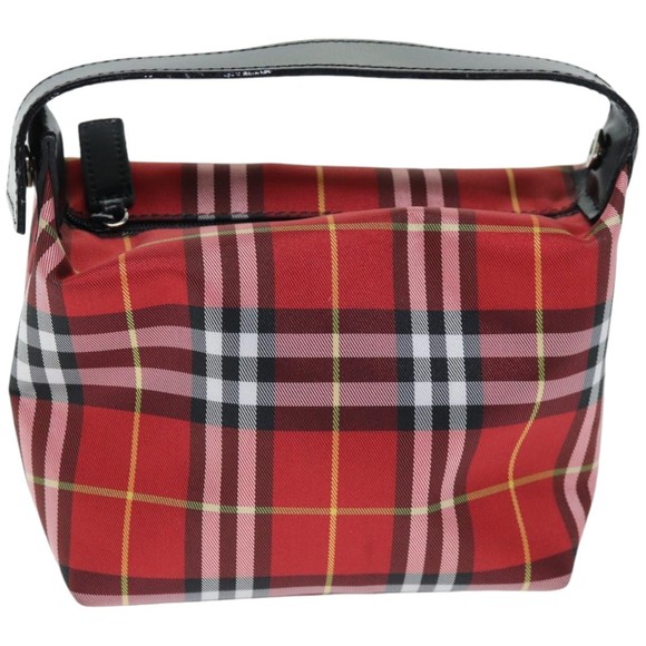 BURBERRY Nova Check Hand Pouch Nylon Red Auth yk12413 - Picture 13 of 16